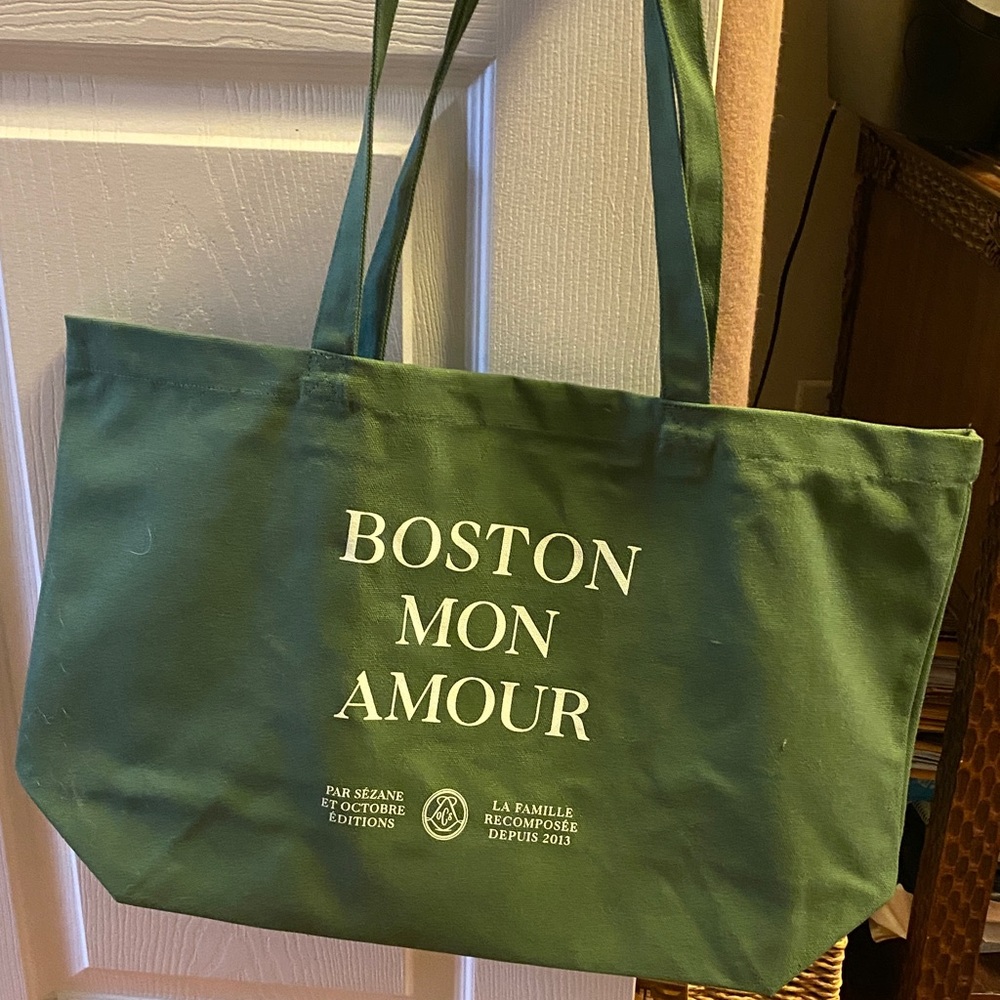 Green Sézane Boston Mon Amour Tote